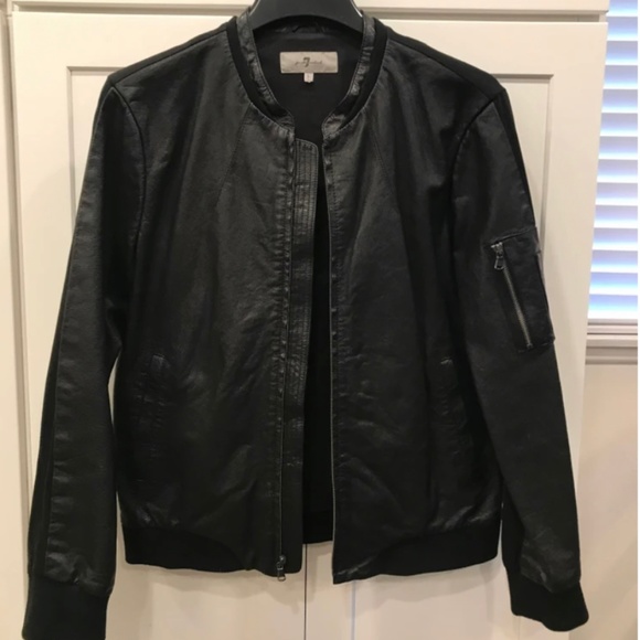for all Mankind Mens LeatherCotton Bomber Jacket Size M
